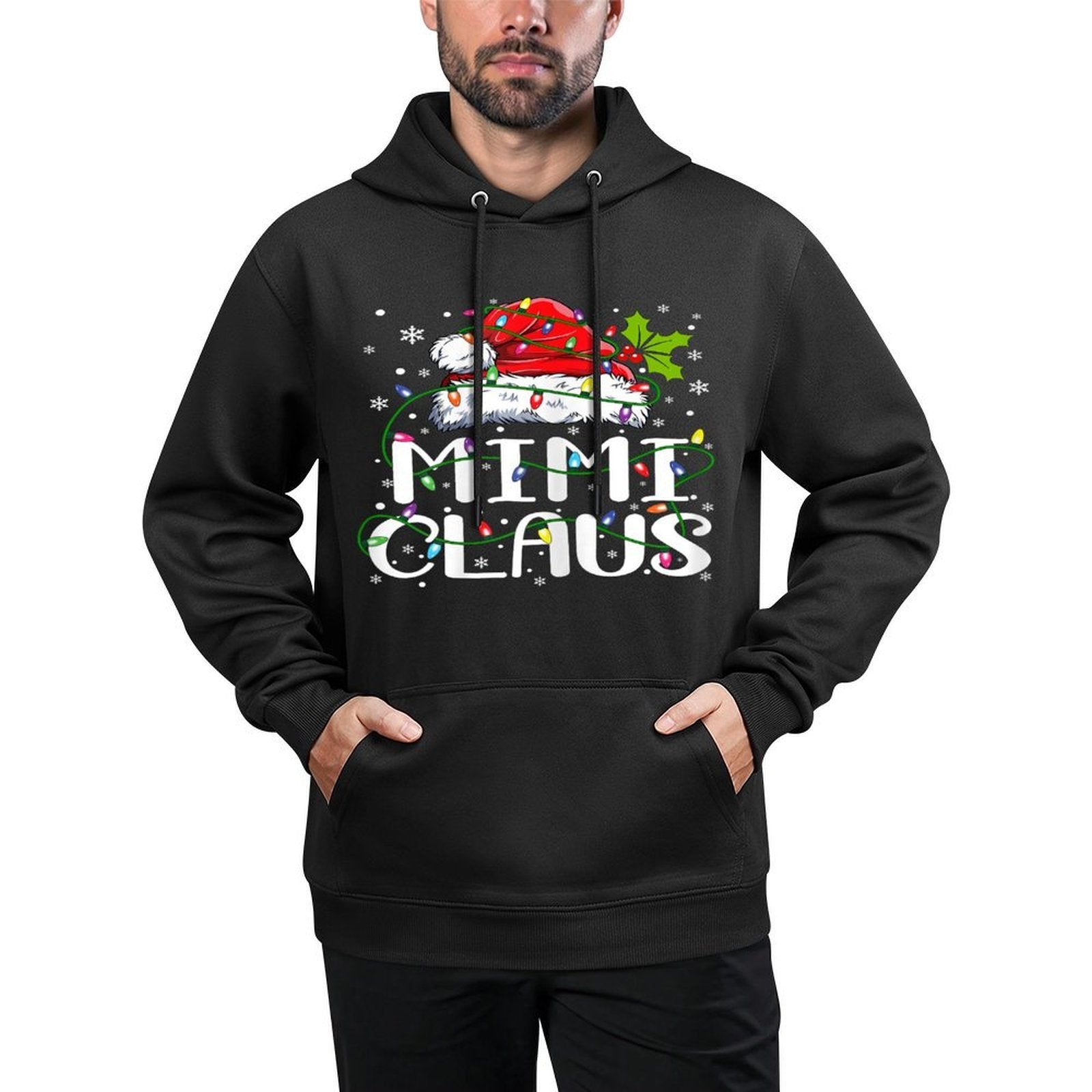 Mimi Claus Christmas Lights Pajama Family Matching Durable Construction Hoodie