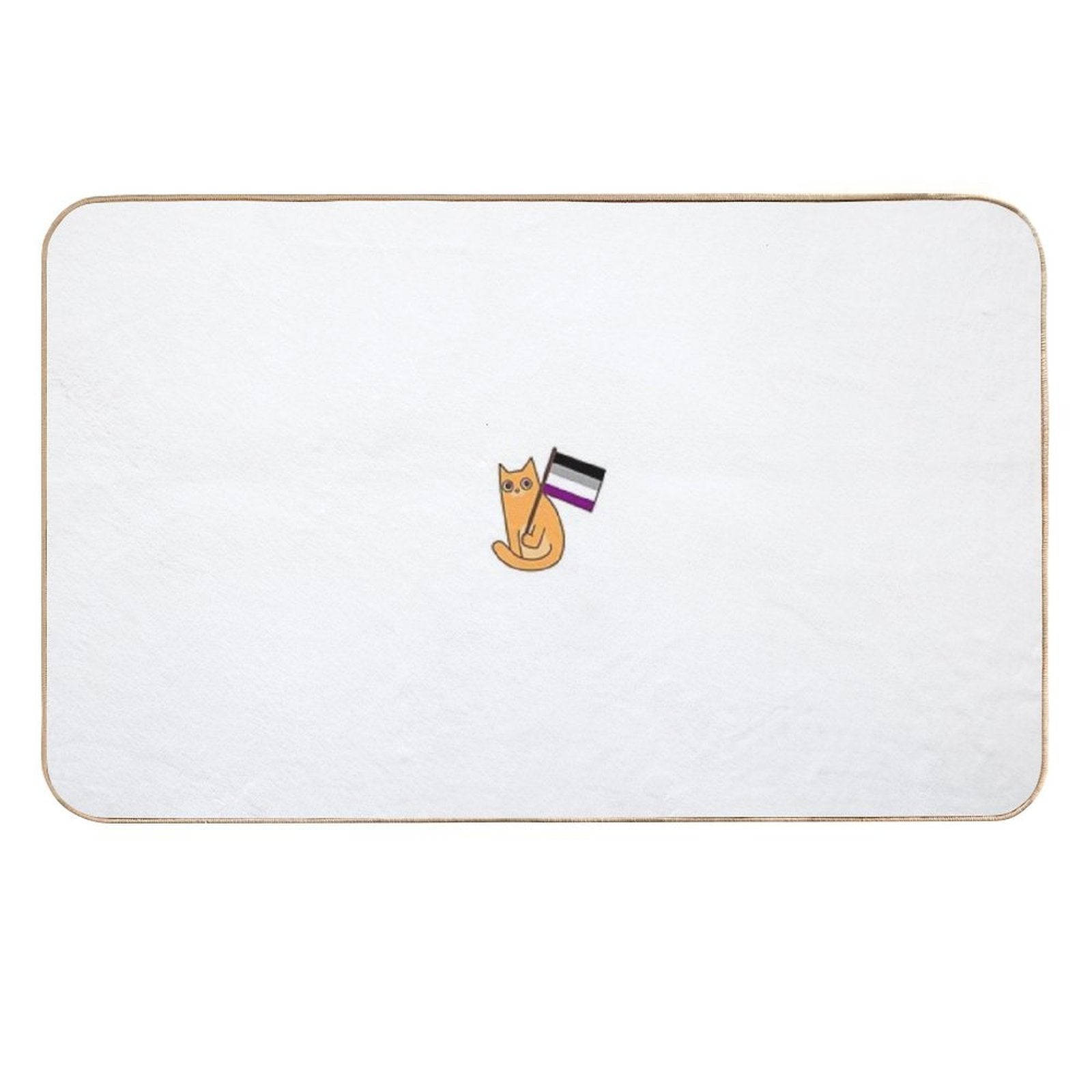 Asexual Pride Flag Ginger Cat Sticker  Rapid-Drying Bath Mat