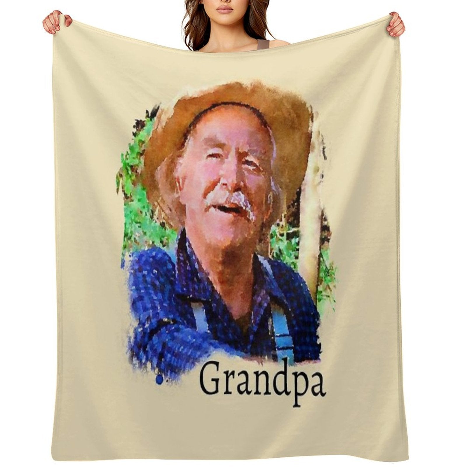 Grandpa The Waltons Plush Throw Blanket