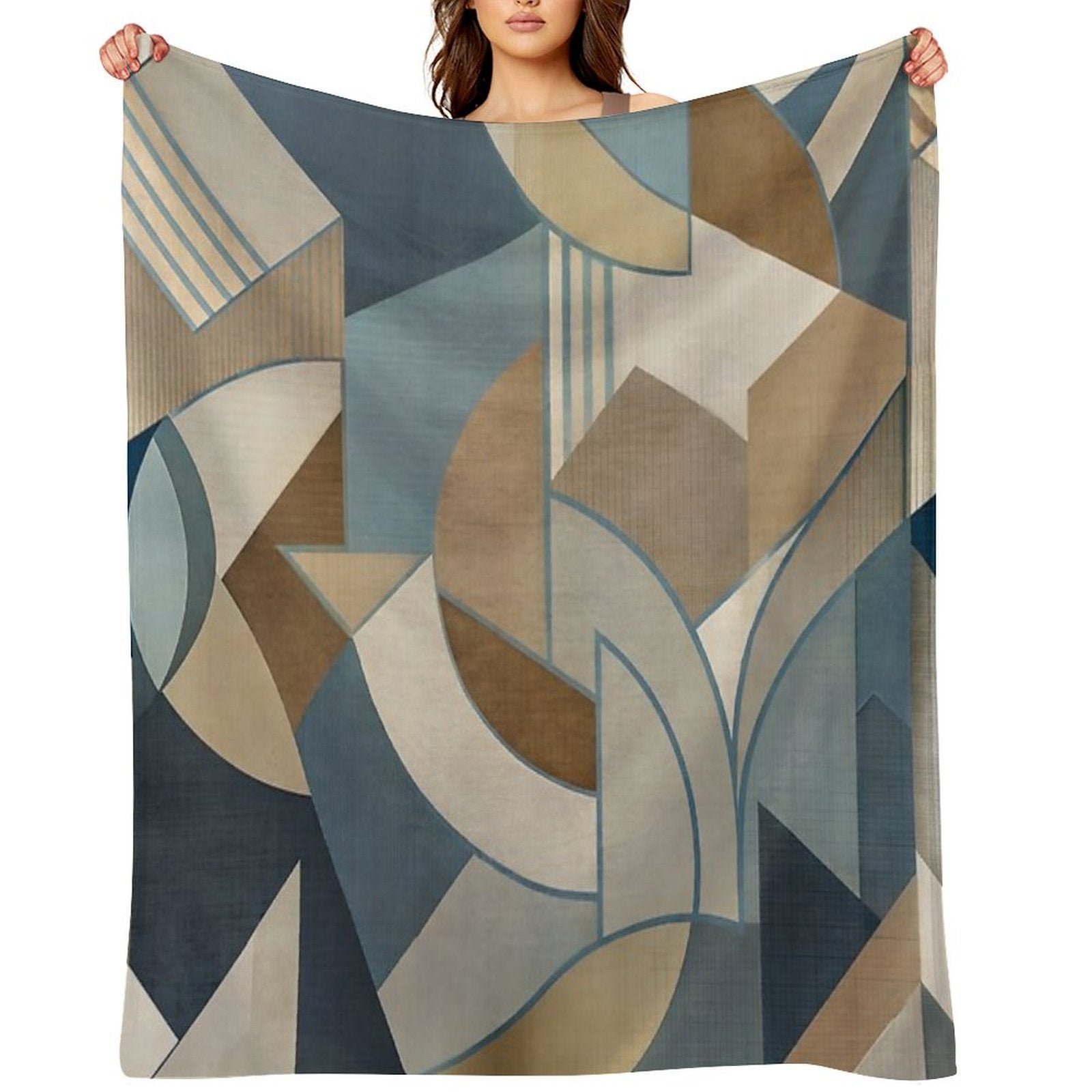 Vibrant Geometric Design Easy Care Throw Blanket
