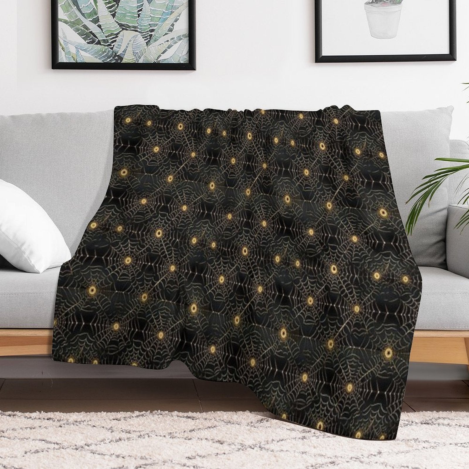 Pattern with A Modern Design Reminiscent of Spider Webs Lightweight Throw Blanket