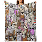 Llama Llama Party Selfie Premium Throw Blanket