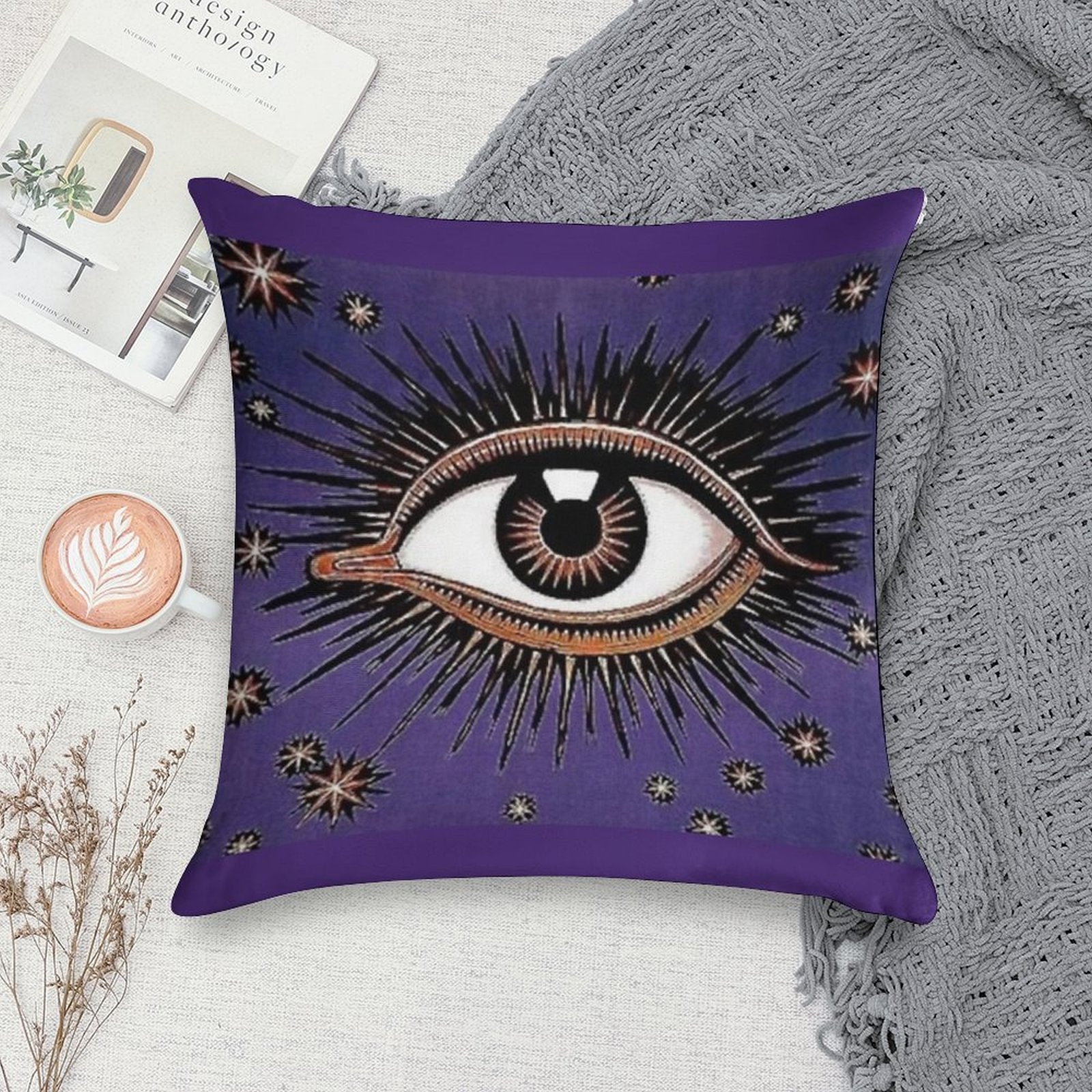 Purple Eye Soft Multiple Sizes Throw Pillow