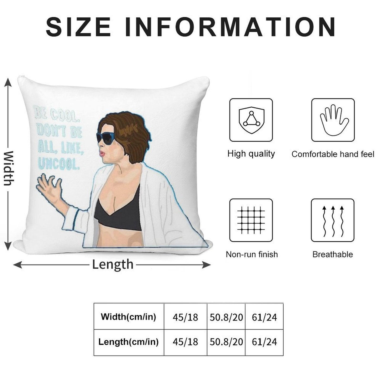 Don't Be All Uncool Soft Anti-Pilling Throw Pillow