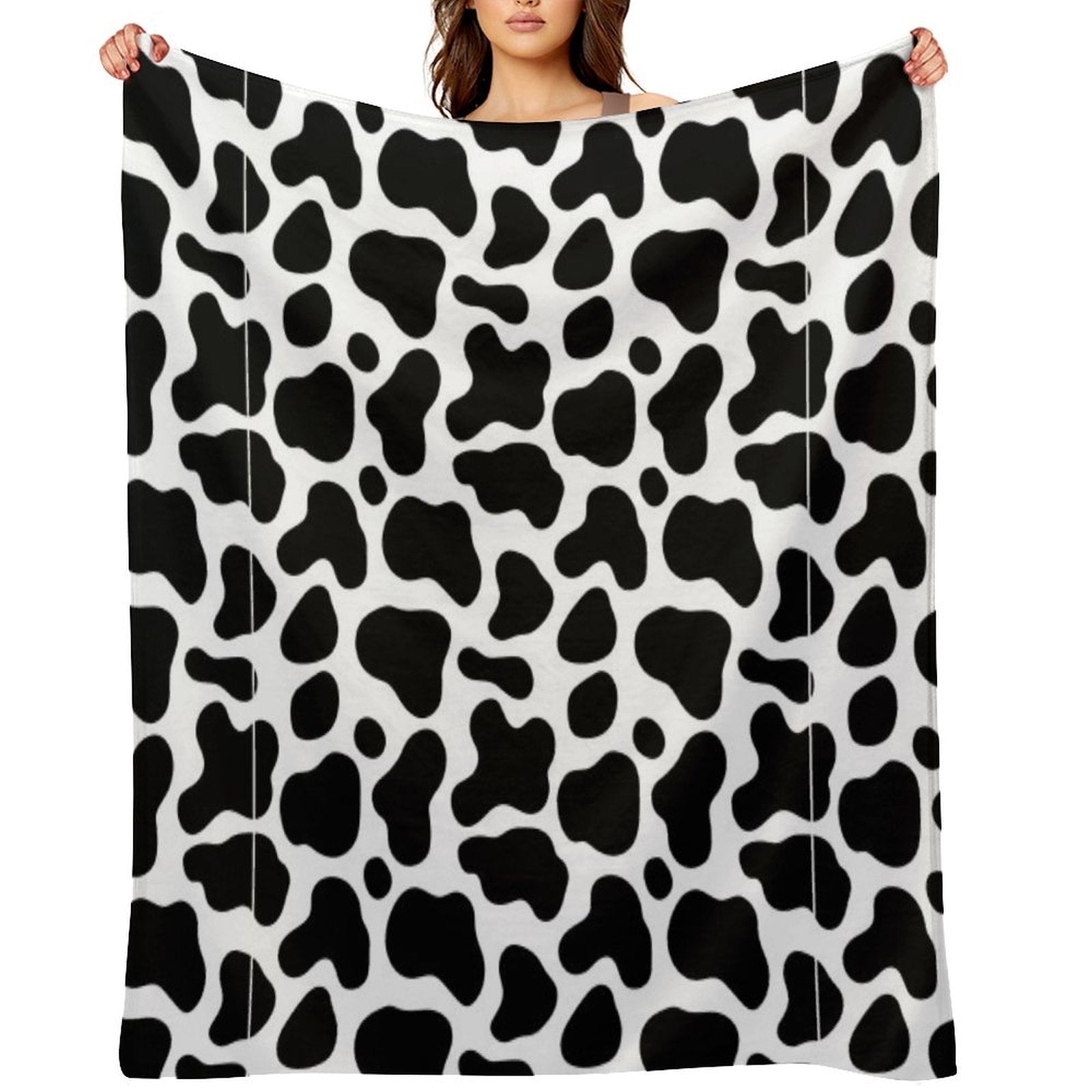 Cow Pattern Costume Shrink-resistant Throw Blanket