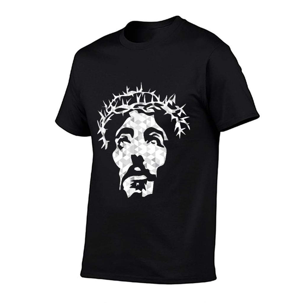Abstract Jesus Christ Portrait - Devout Christian  Polyester Blend T-Shirt