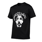 Abstract Jesus Christ Portrait - Devout Christian  Polyester Blend T-Shirt