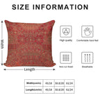 Bohemian Medallion II  15th Century Old Distressed Red Green Colorful Ornate Accent Rug Pattern Soft Ultra-Soft Texture Throw Pillow