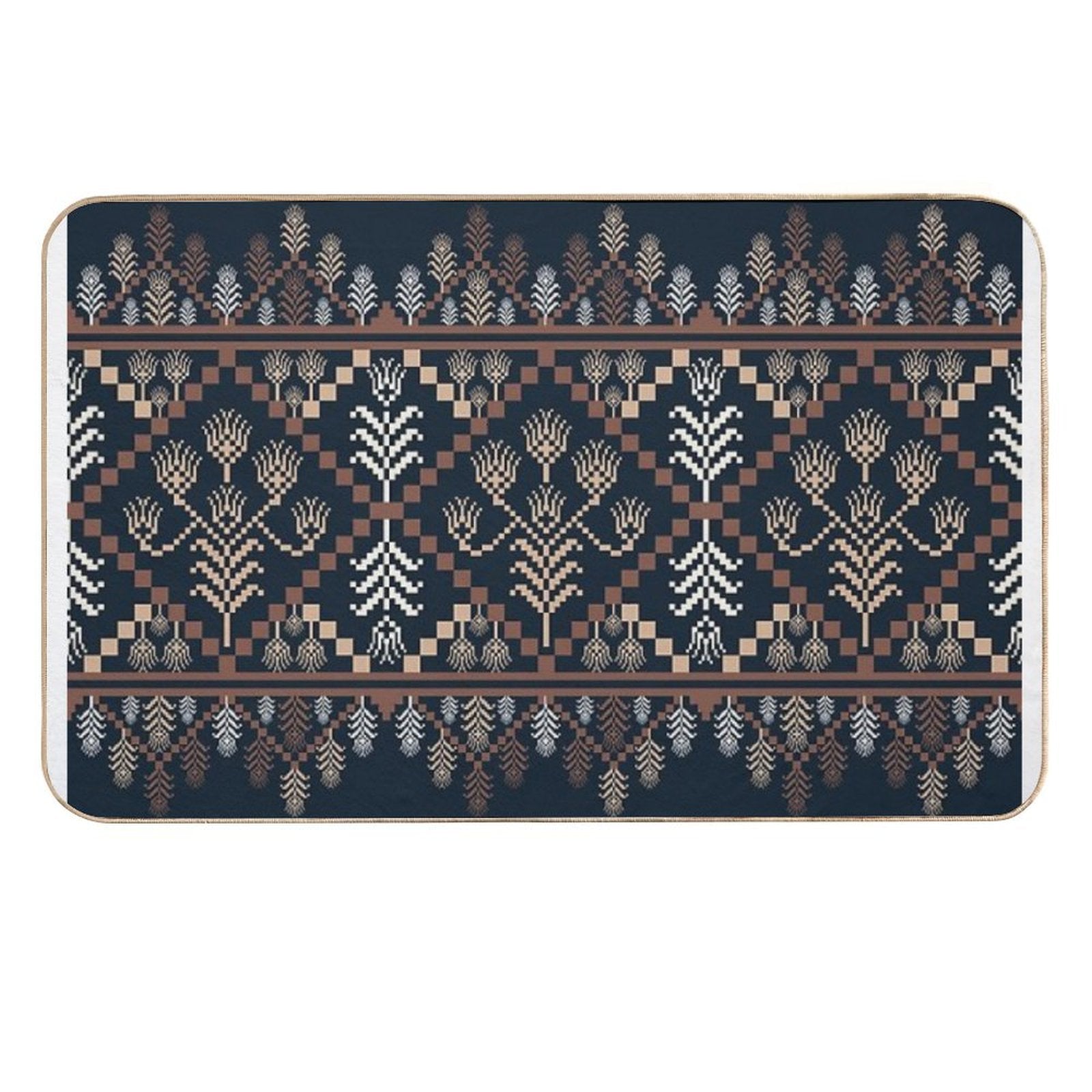 Rustic Floral Weave  Long-Lasting Bath Mat