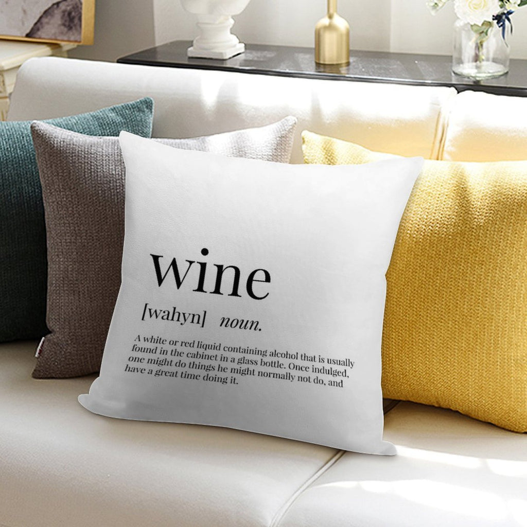 Wine Definition Soft Reinforced Edging Throw Pillow