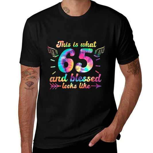This Is What 65 And Blessed Looks Like 65th Birthday  Polyester Blend T-Shirt