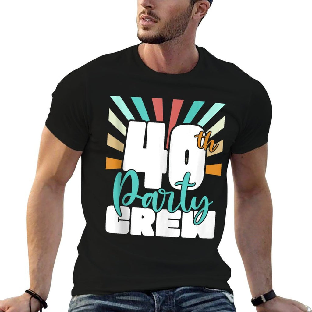 40th Party Crew Birthday Squad Funny 40 Year Old Birthday  Vintage-inspired T-Shirt