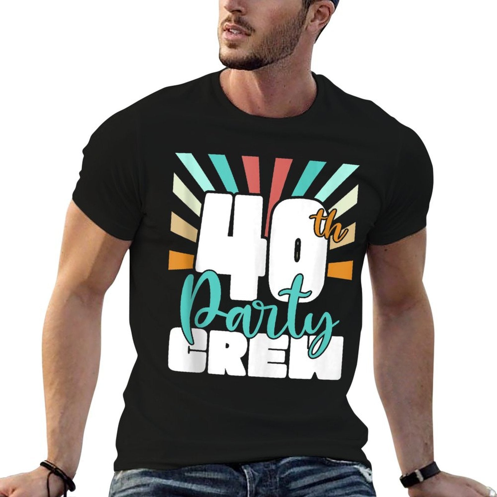 40th Party Crew Birthday Squad Funny 40 Year Old Birthday  Vintage-inspired T-Shirt