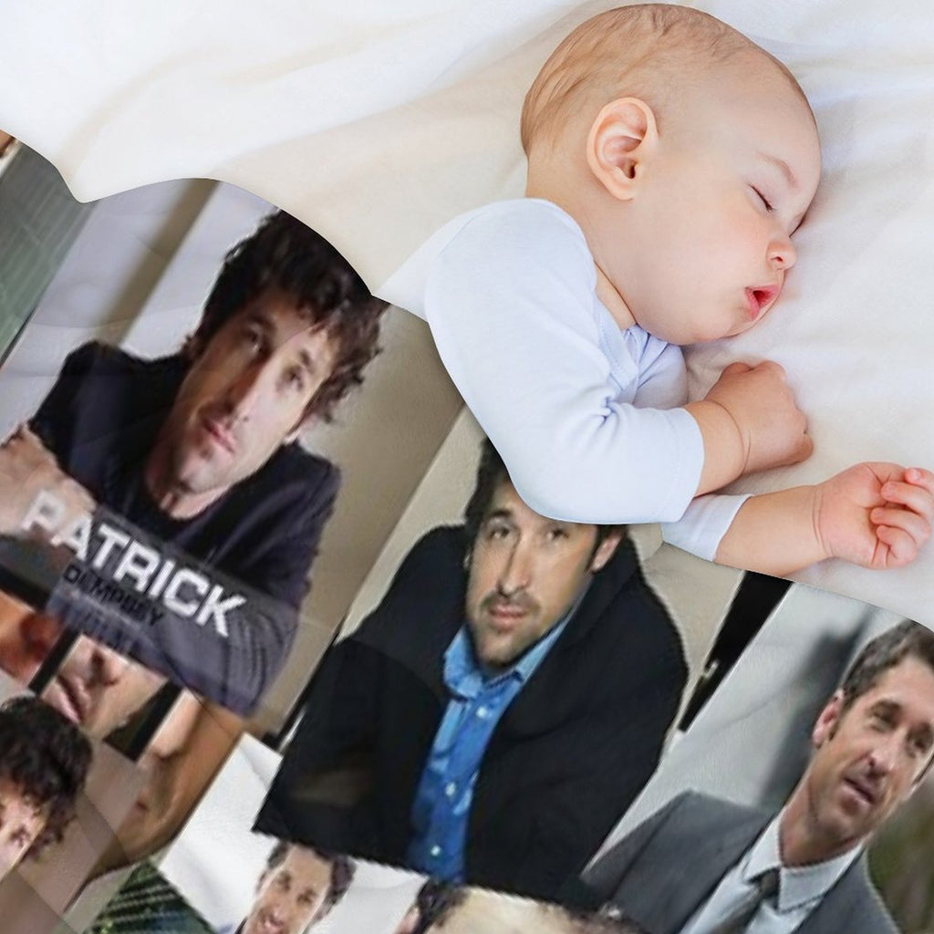 Patrick Dempsey Abstract Collage Travel-friendly Throw Blanket