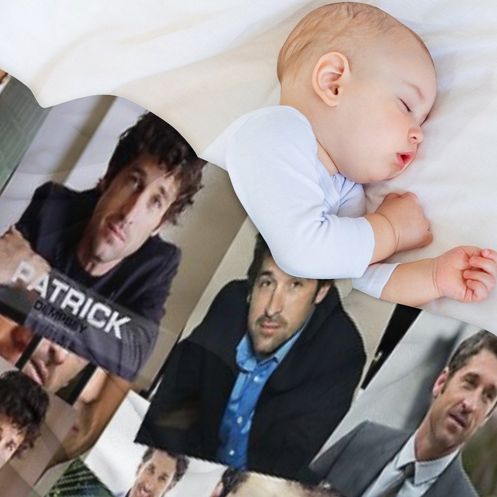 Patrick Dempsey Abstract Collage Travel-friendly Throw Blanket