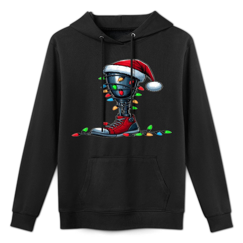 Leg Prosthetics Amputee Amputation Christmas Hat Xmas Shrink-Resistant Hoodie