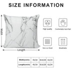 White Marble with Grey Veins Soft Fade-Resistant Throw Pillow