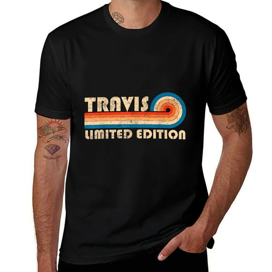 TRAVIS First Name Funny Retro Vintage Birthday  Moisture-wicking T-Shirt