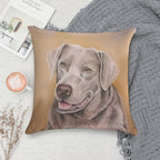 Silver Labrador Retriever Soft Fade-Resistant Throw Pillow