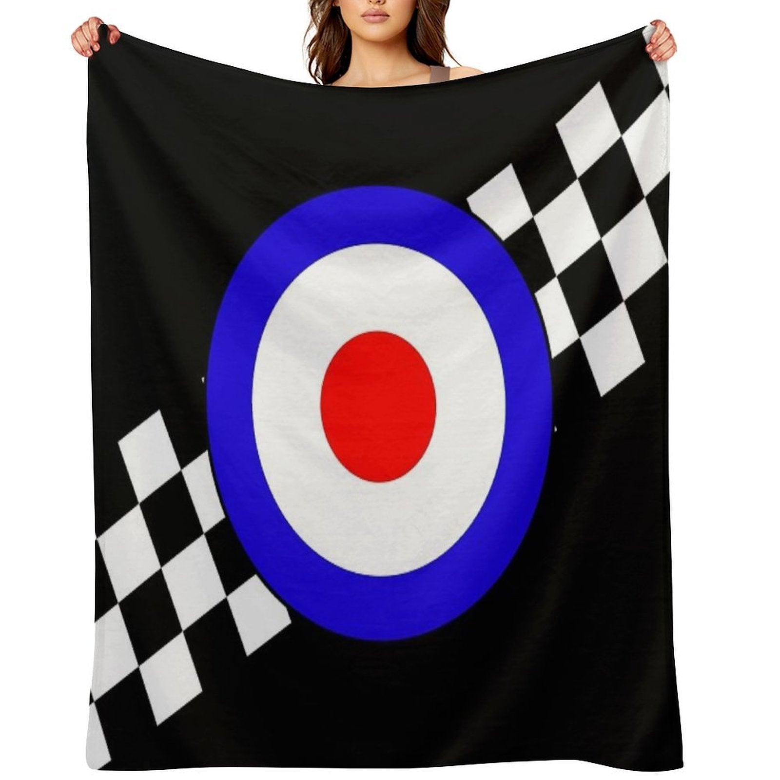 Mod Or Ska Two Tone Checks And Target Premium Throw Blanket