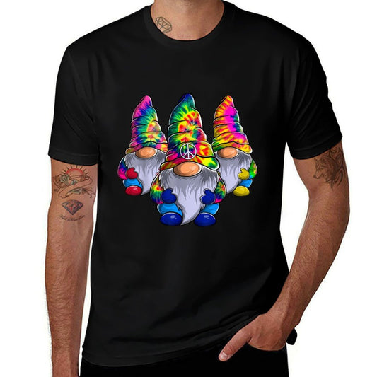 Three Hippie Gnomes Peace Gnome Funny Retro Tie Diy Design  Soft T-Shirt
