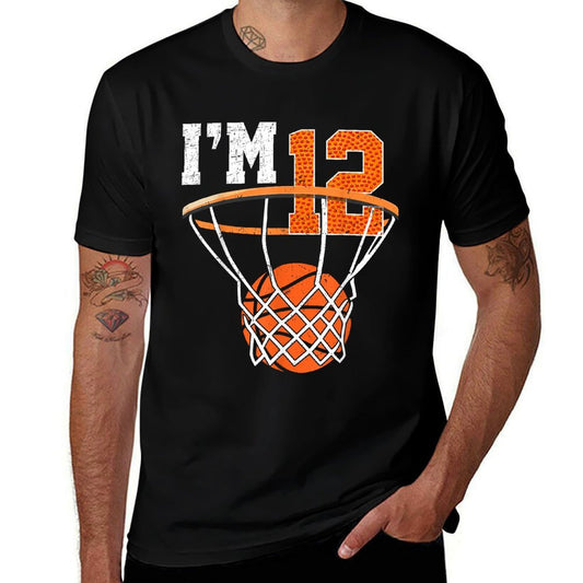 12th Birthday Boys Basketball 12 Year Old Birthday  Easy-care T-Shirt