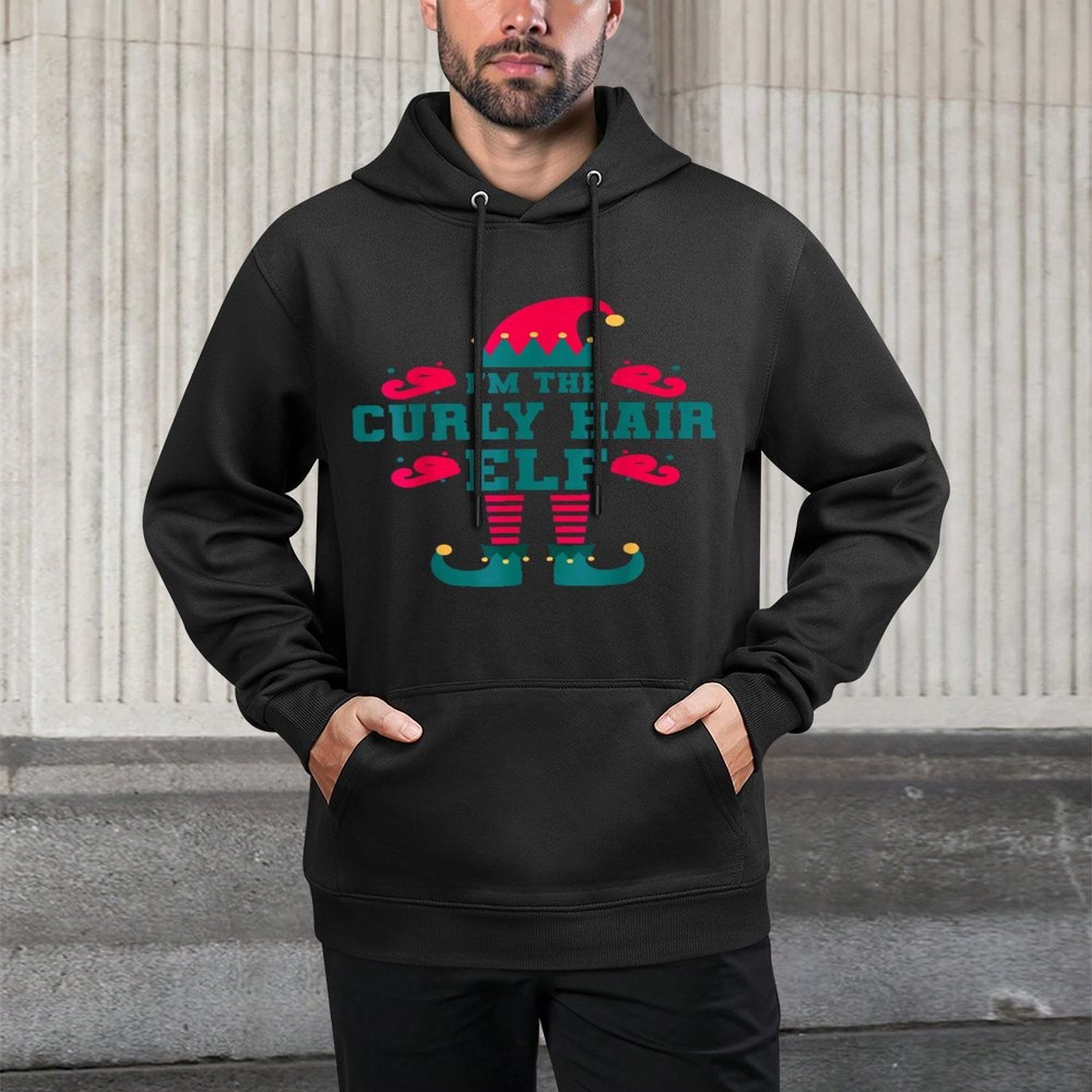 Matching Family Im The Curly Hair Elf Christmas Medium-Weight Fabric Hoodie