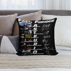 20th Anniversary 2001 2021 Fast Furious Signatures Soft Bedroom Essential Throw Pillow