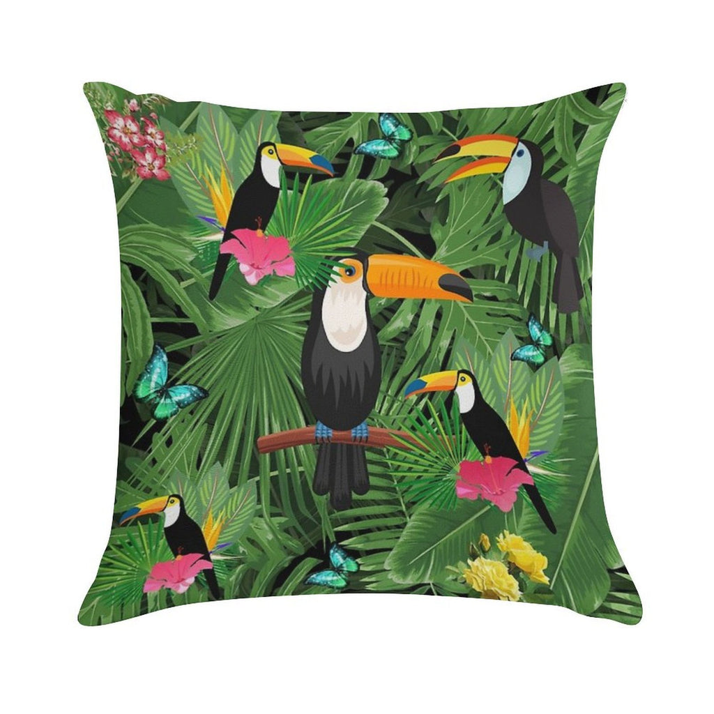 Toucan Tropic Soft Reinforced Edging Throw Pillow