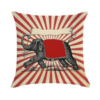 Circus Elephant Vintage Poster Pop Wall Street Art Soft Gift Ready Throw Pillow