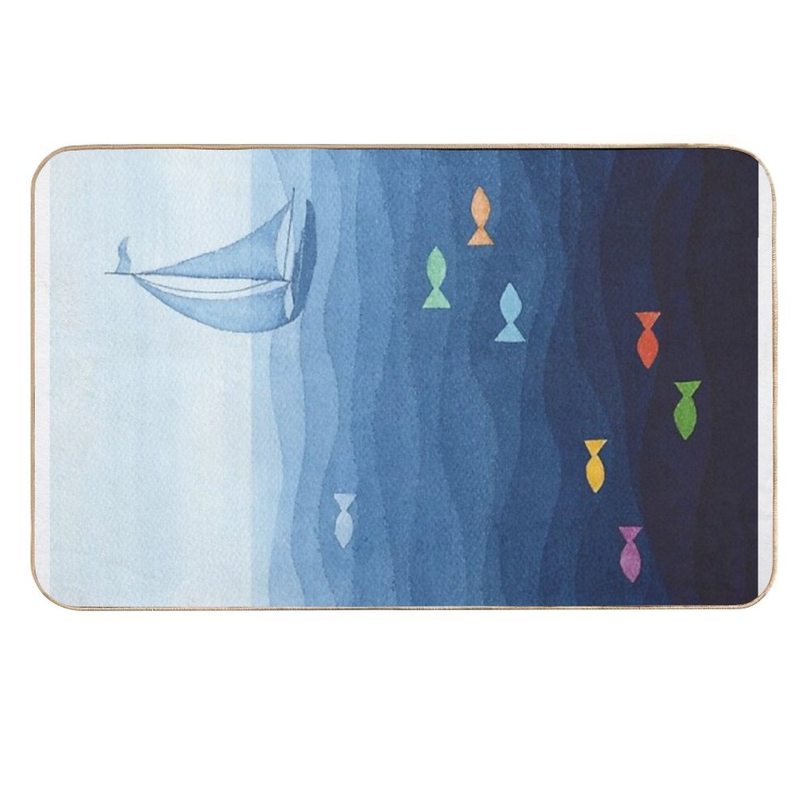 Coloured Fishes in The Sea Say Hooray  Absorbent Bath Mat