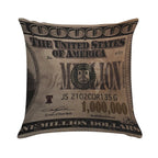 1 Million Dollar Bill Soft Durable Construction Throw Pillow