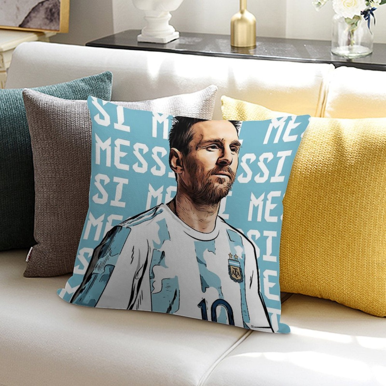 Lionel Messi Soft Gift Ready Throw Pillow