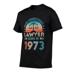Lawyer Born in 1973 50th Birthday Law Gifts Premium  Ribbed Collar T-Shirt