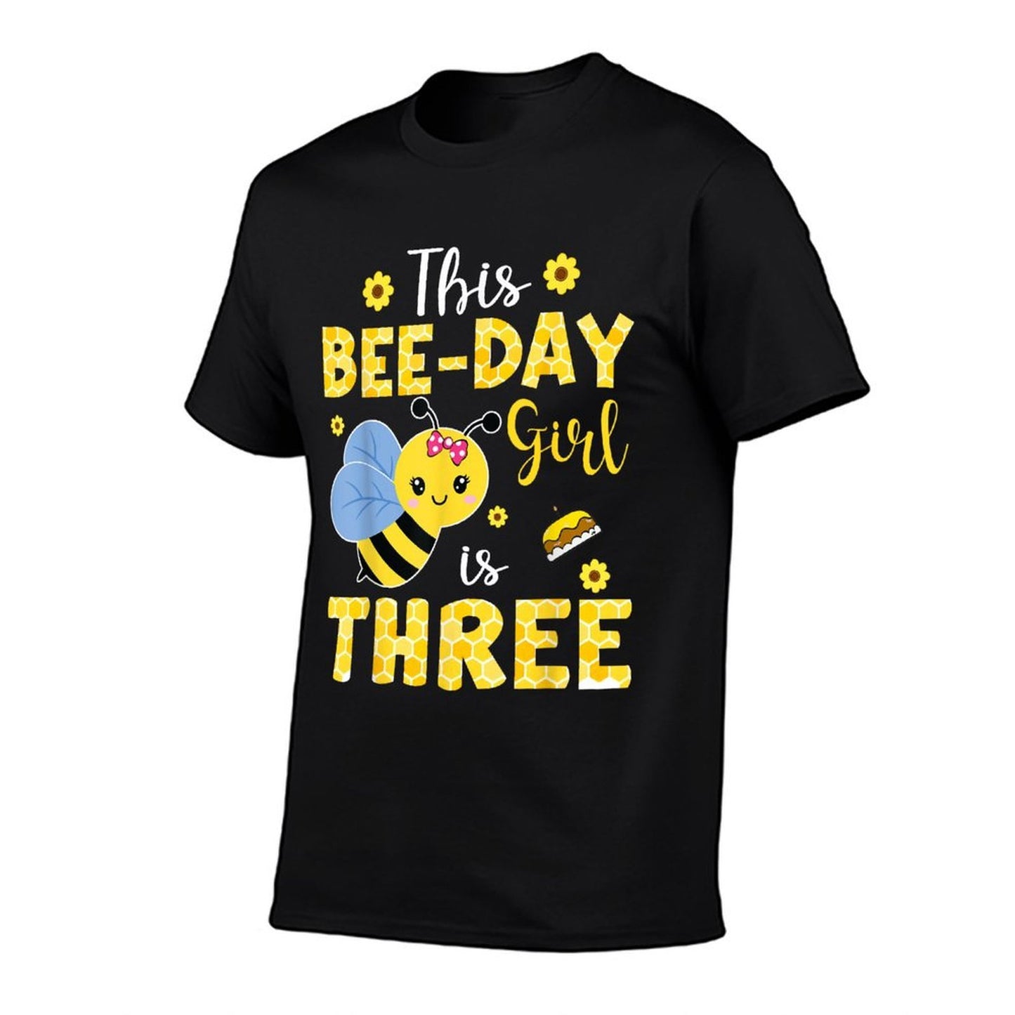 This Bee-Day Girl Is Three 3 Years Old 3rd Birthday Kids  Moisture-wicking T-Shirt