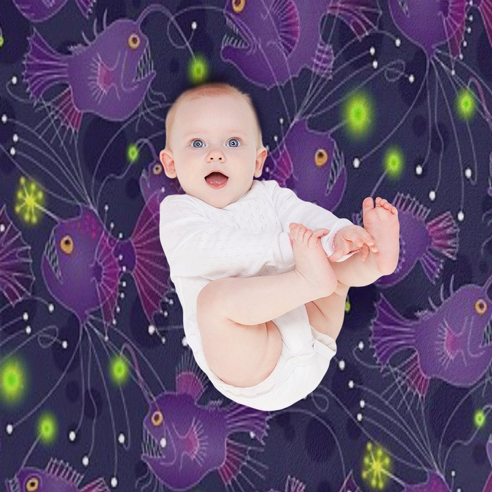 Angler Fish Purple Premium Throw Blanket