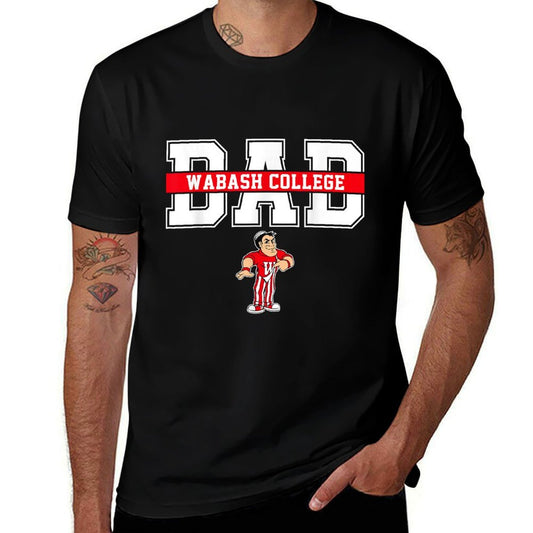 Wabash College Dad Father Arch Vintage Design Men  Eco-friendly Material T-Shirt