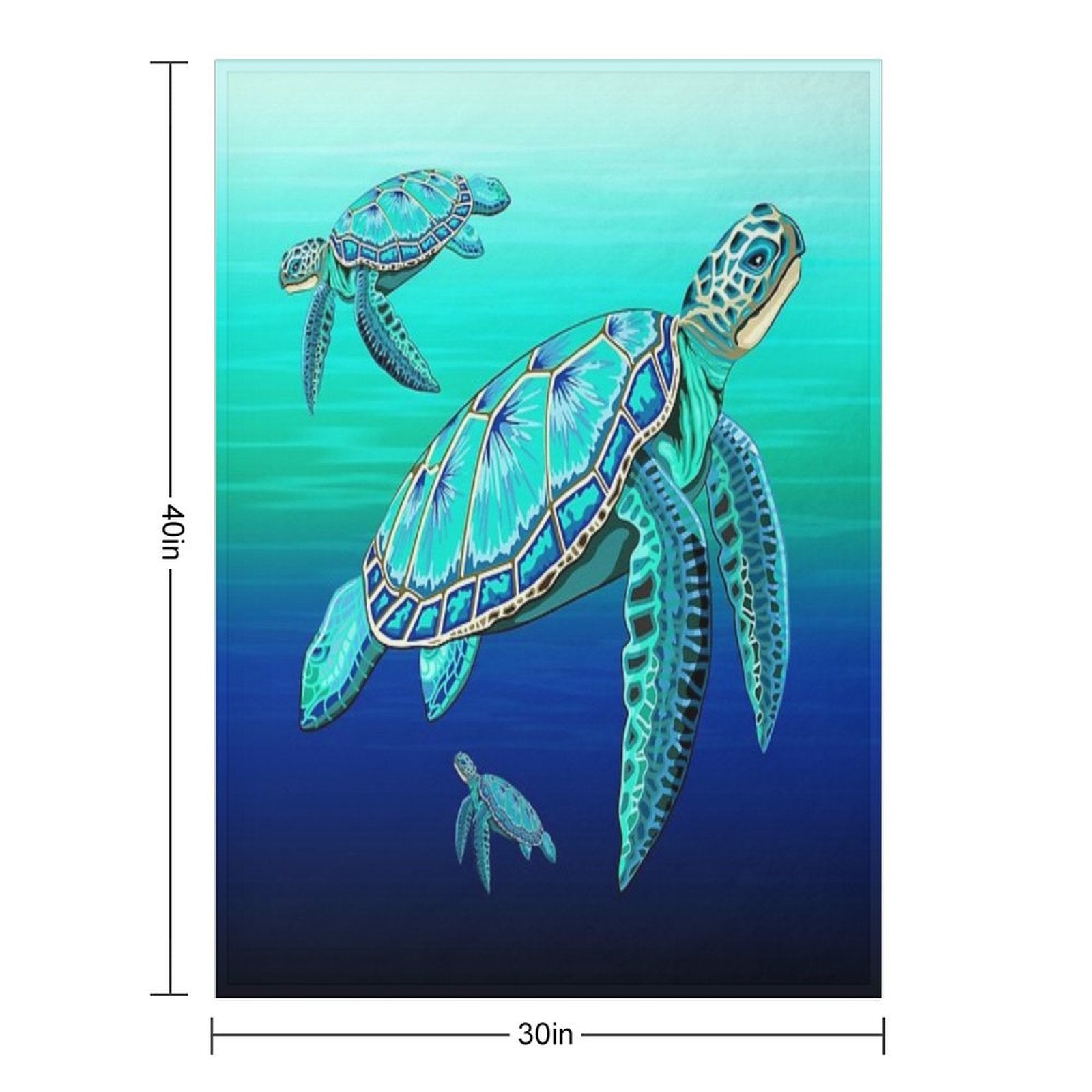 Sea Turtle Turquoise Oceanlife Velvety-soft Throw Blanket