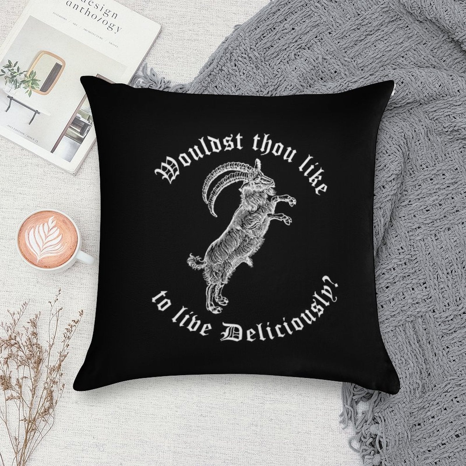 White Phillip Wouldst Thou Like To Live Deliciously Soft Shrink-Resistant Throw Pillow
