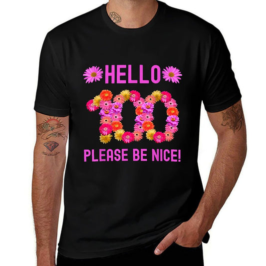 100 Year Old Birthday Flower Birthday Its My 100th Birthday  Wrinkle-resistant T-Shirt