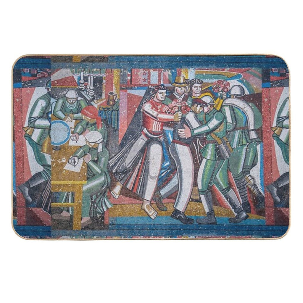 Soviet Mosaic from Cahul, Moldova #4  Stain-Proof Bath Mat
