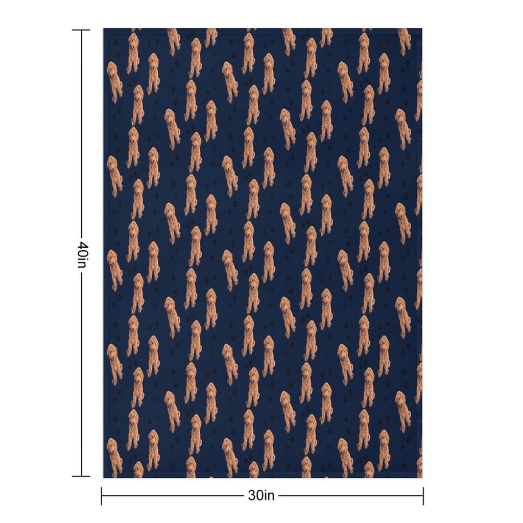 Red Goldendoodle Wrinkle-free Throw Blanket