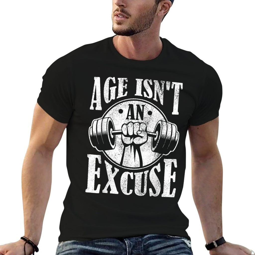 Age Isnt An Excuse Motivational Workout  Polyester Blend T-Shirt