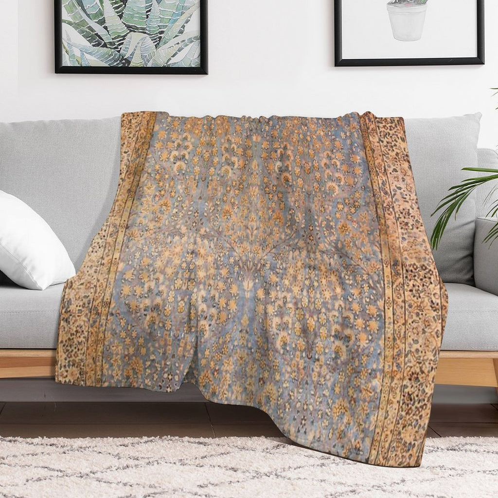Antique Persian Kirman Rug Print Anti-pilling Throw Blanket
