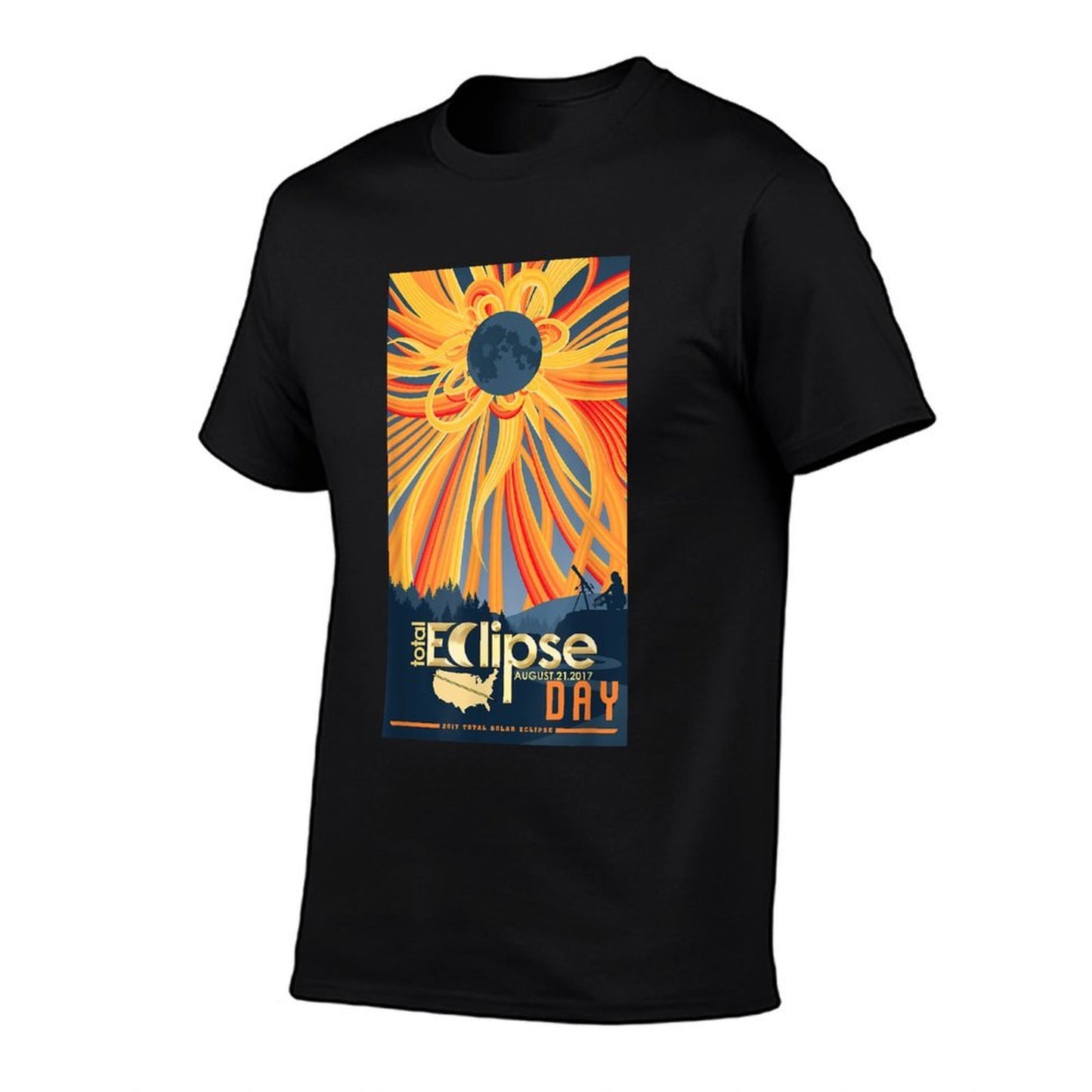 Total Solar Eclipse Tshirt August 21 2017 Sun Eclipse  Fade-proof Color T-Shirt