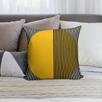 Bauhaus Exhibition Print, Bauhaus Wall Art Yellow Circle, Bauhaus Exhiebition Wall Decor Soft High-Density Material Throw Pillow
