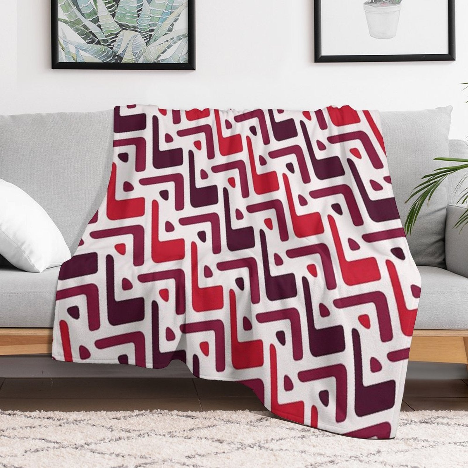 Classic Textile Primitive Bohemian Native American Pattern Eco-conscious Throw Blanket