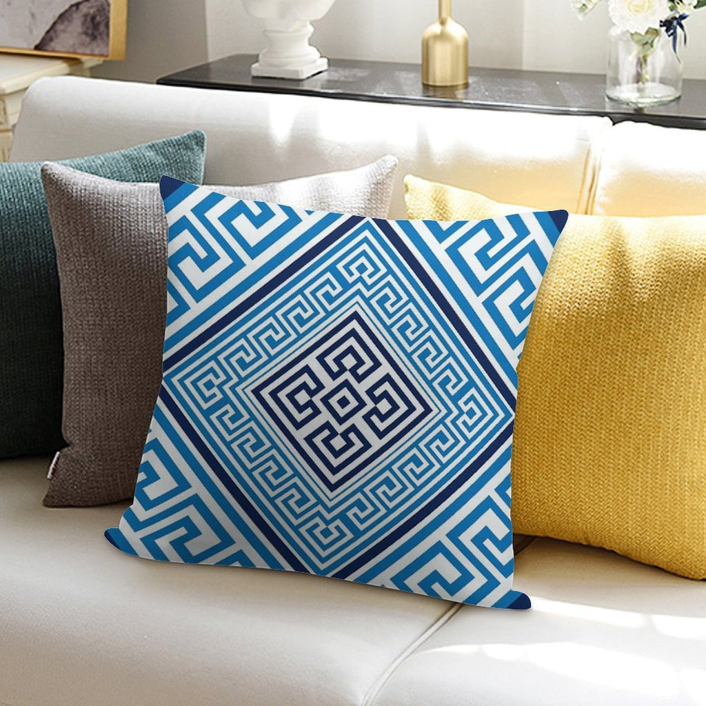 Greek Key Ornament - Santorini -Rhombus #2 Soft Ultra-Soft Texture Throw Pillow