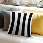 Big Lines Black Soft Decorative Cover Throw Pillow