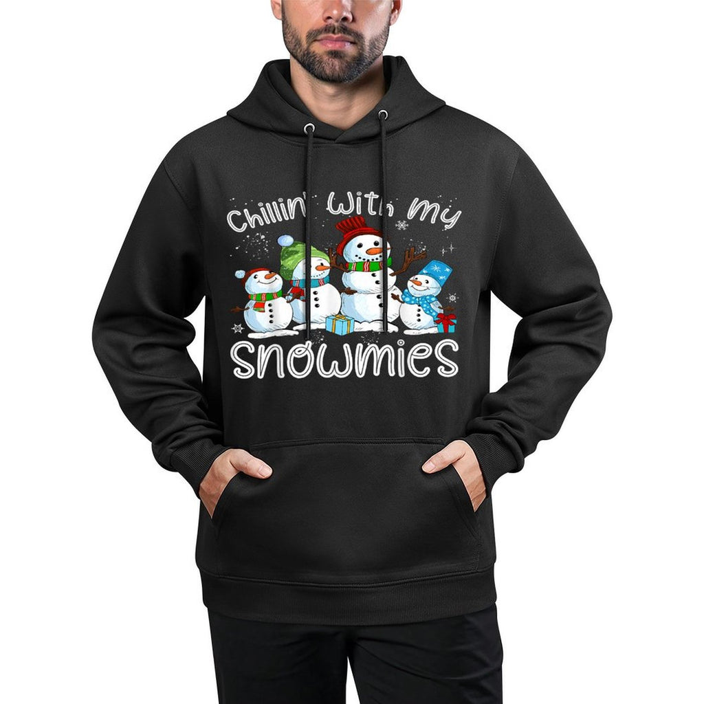 Chillin With My Snowmies Ugly Snowman Christmas Customizable Surface Hoodie